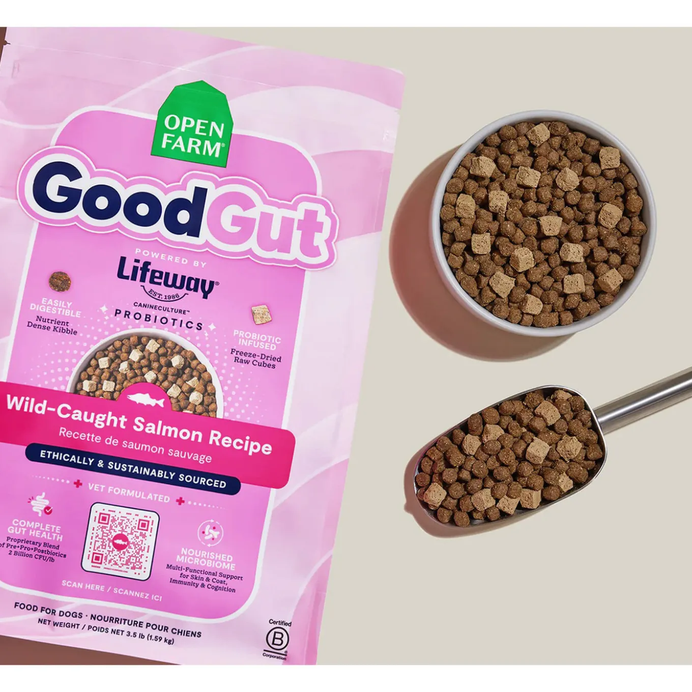 Open Farm Good Gut Kibble with Probiotics for Dogs