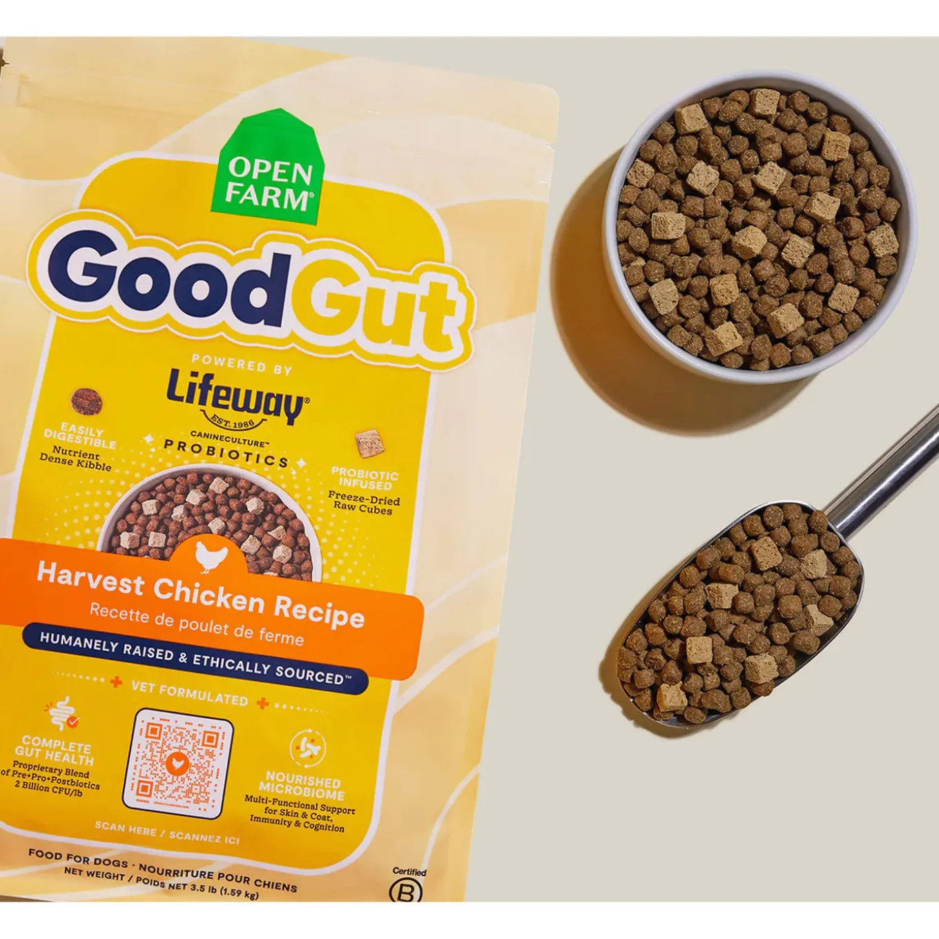 Open Farm Good Gut Kibble with Probiotics for Dogs