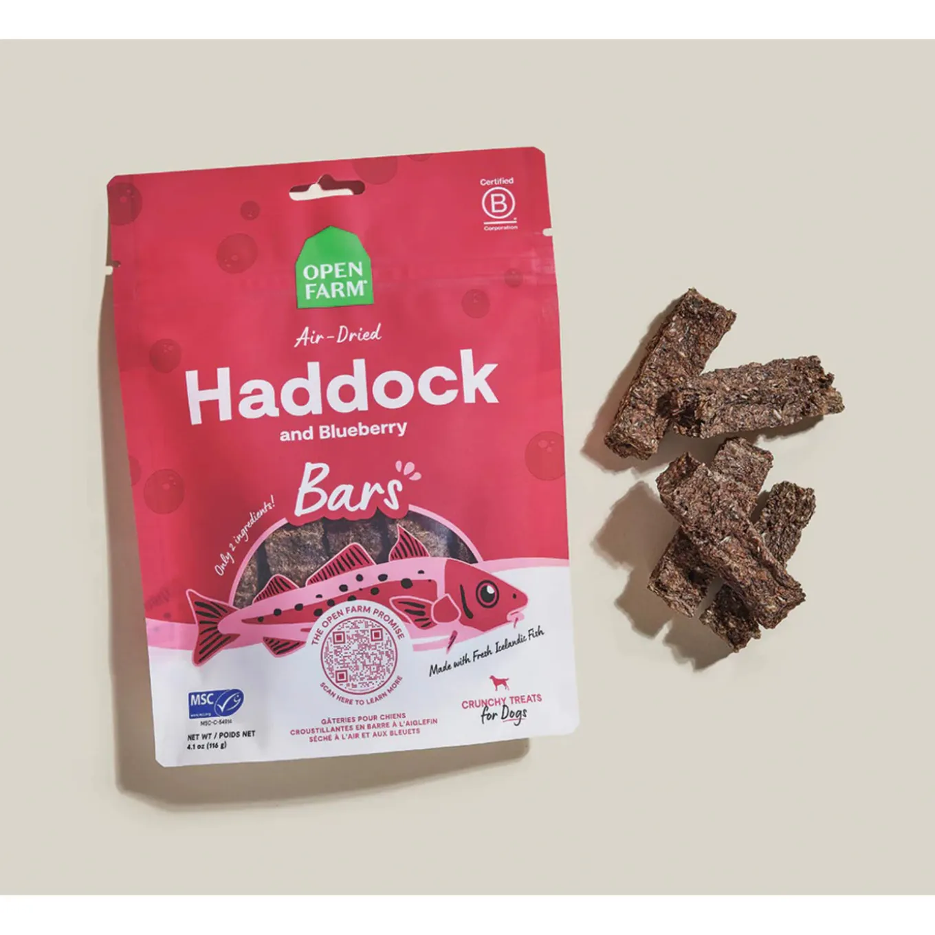 Open Farm Icelandic Air Dried Dog Treat Bars 4.1 oz