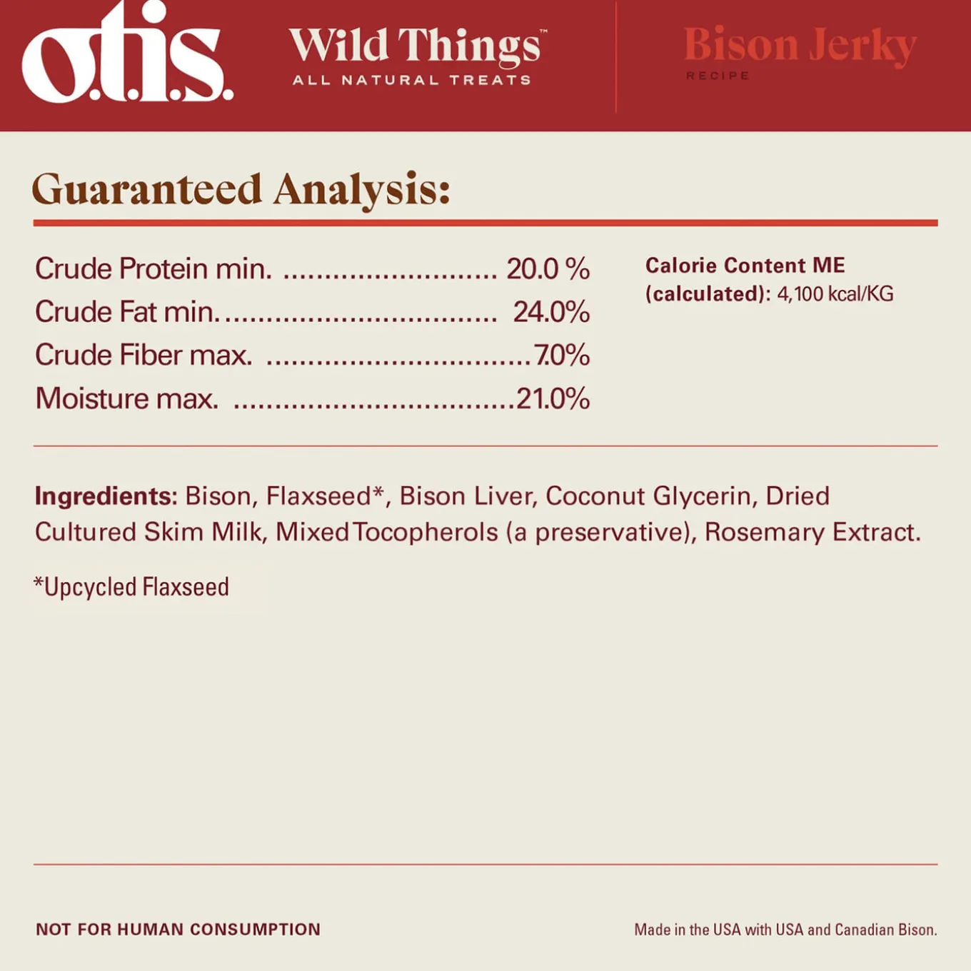 O.T.I.S. Wild Things Jerky Treats for Dogs