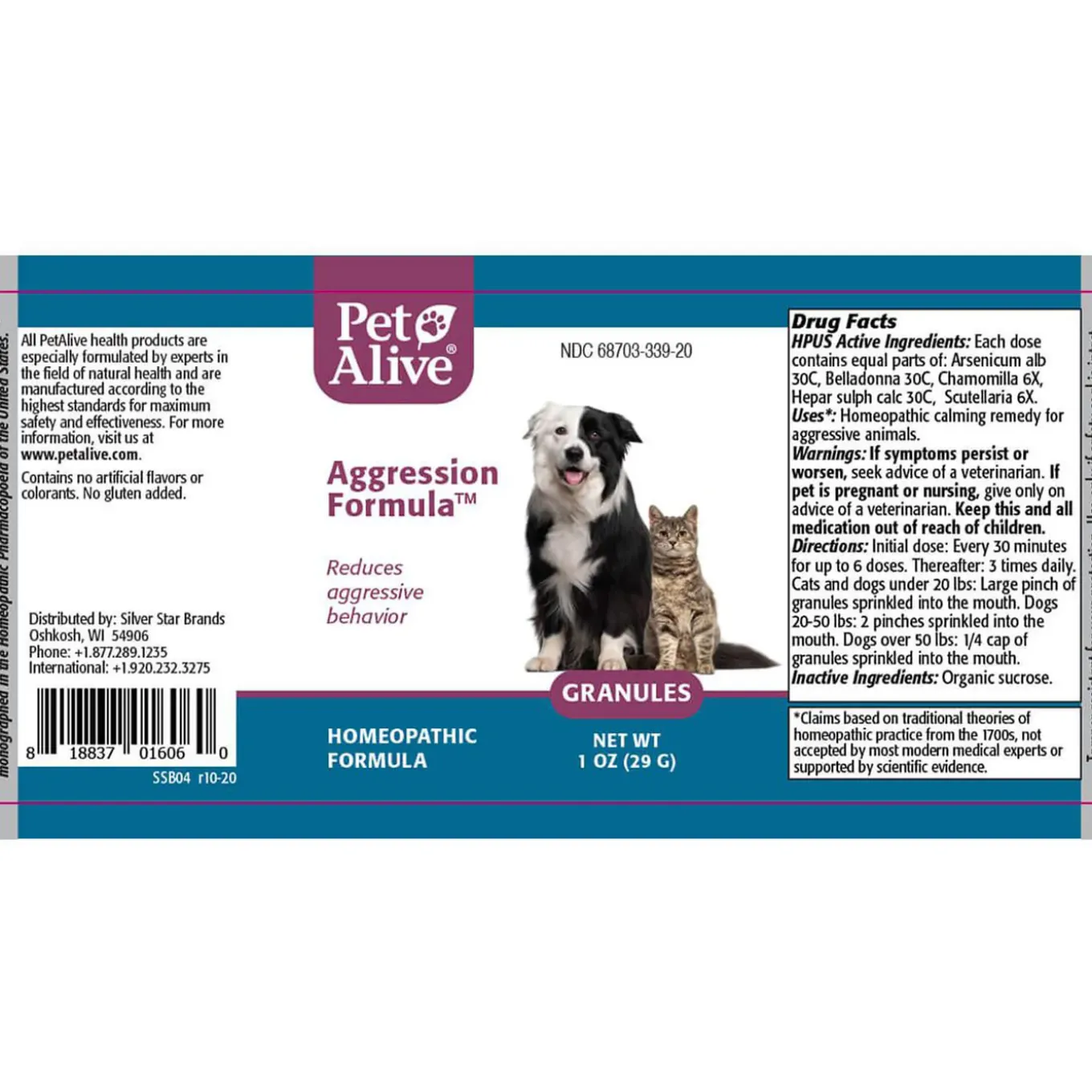 PetAlive Aggression Formula Homeopathic Remedy for Dogs & Cats