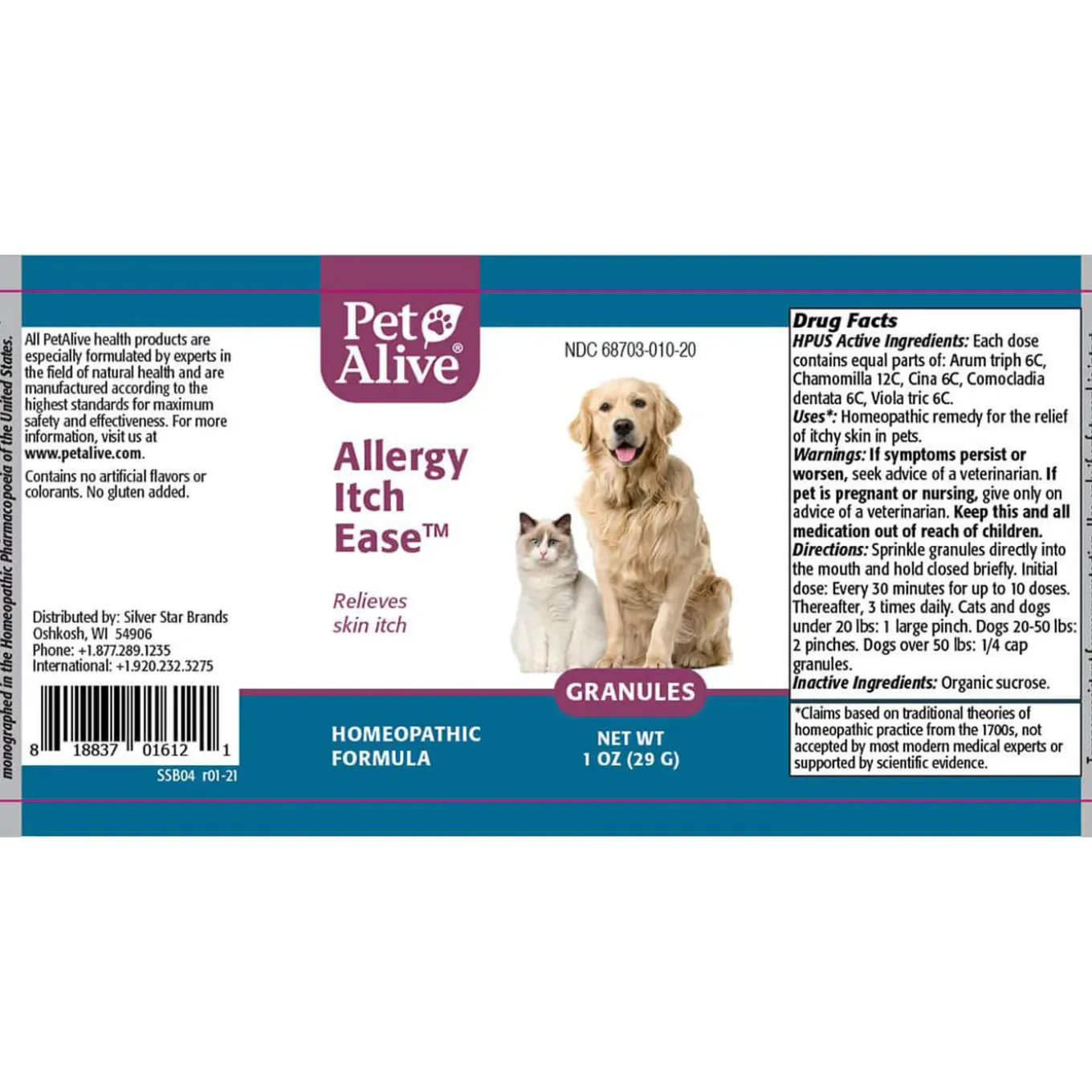 PetAlive Allergy Itch Ease Homeopathic Remedy for Dogs & Cats