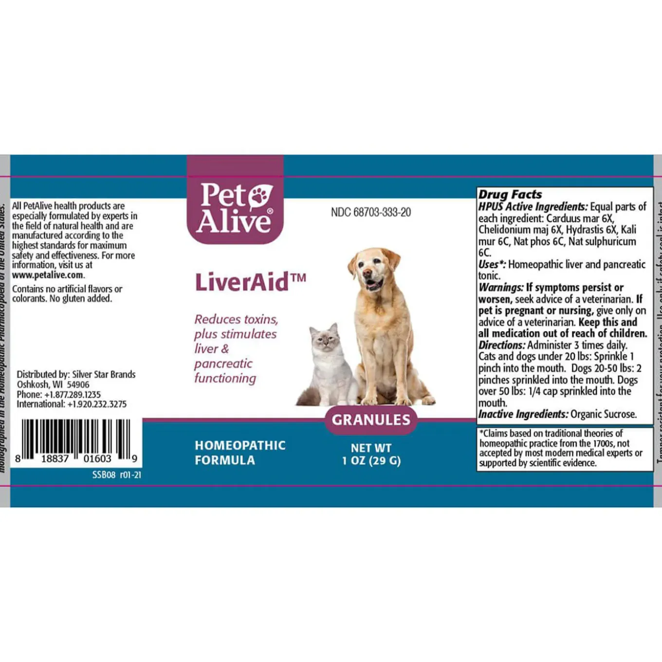 PetAlive LiverAid Homeopathic Remedy for Dogs & Cats