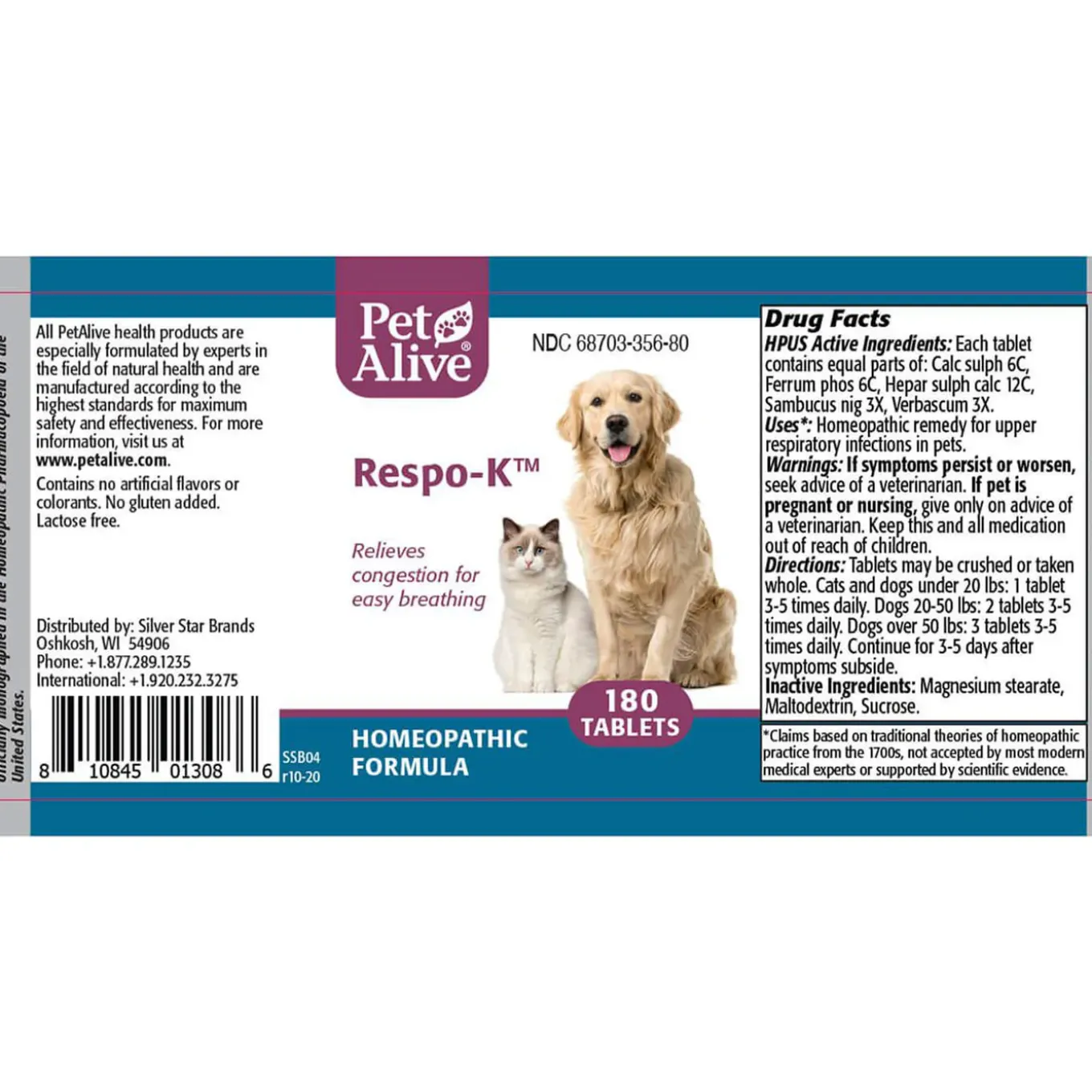 PetAlive Respo-K Homeopathic Congestion Remedy for Dogs & Cats
