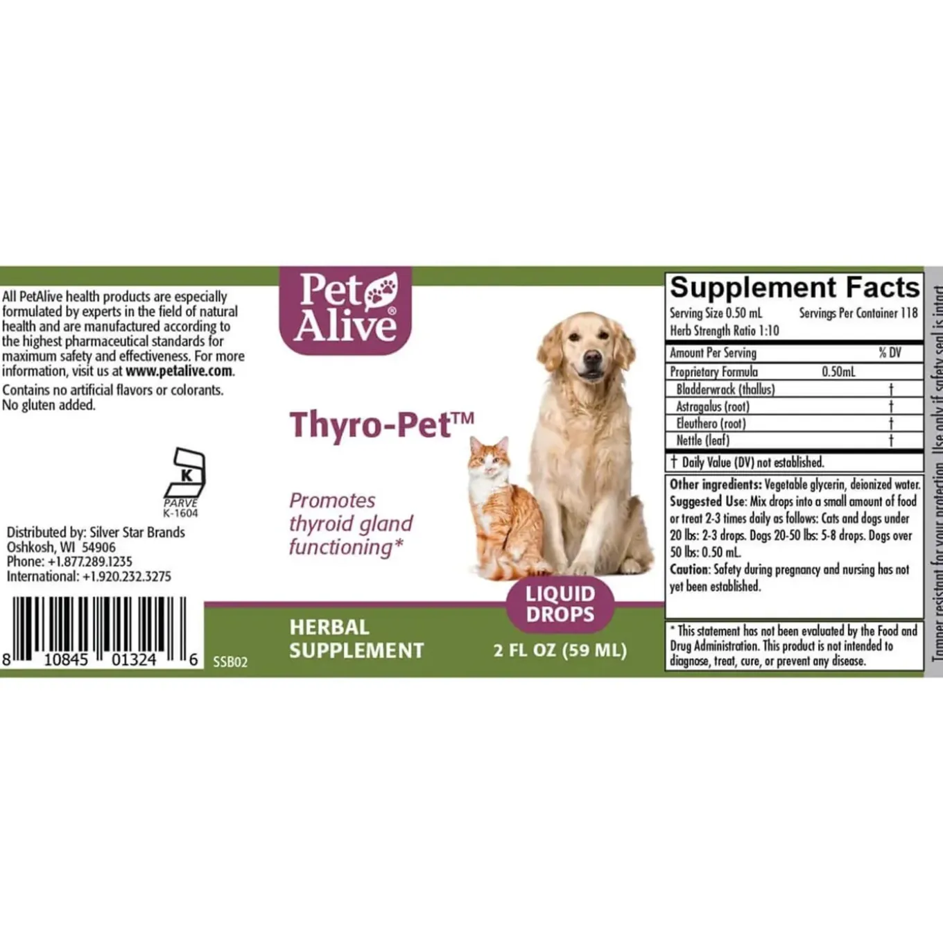 PetAlive Thyro-Pet Herbal Thyroid Supplement for Dogs & Cats