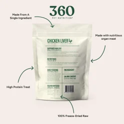 360 Pet Nutrition Freeze Dried Liver Treats for Dogs