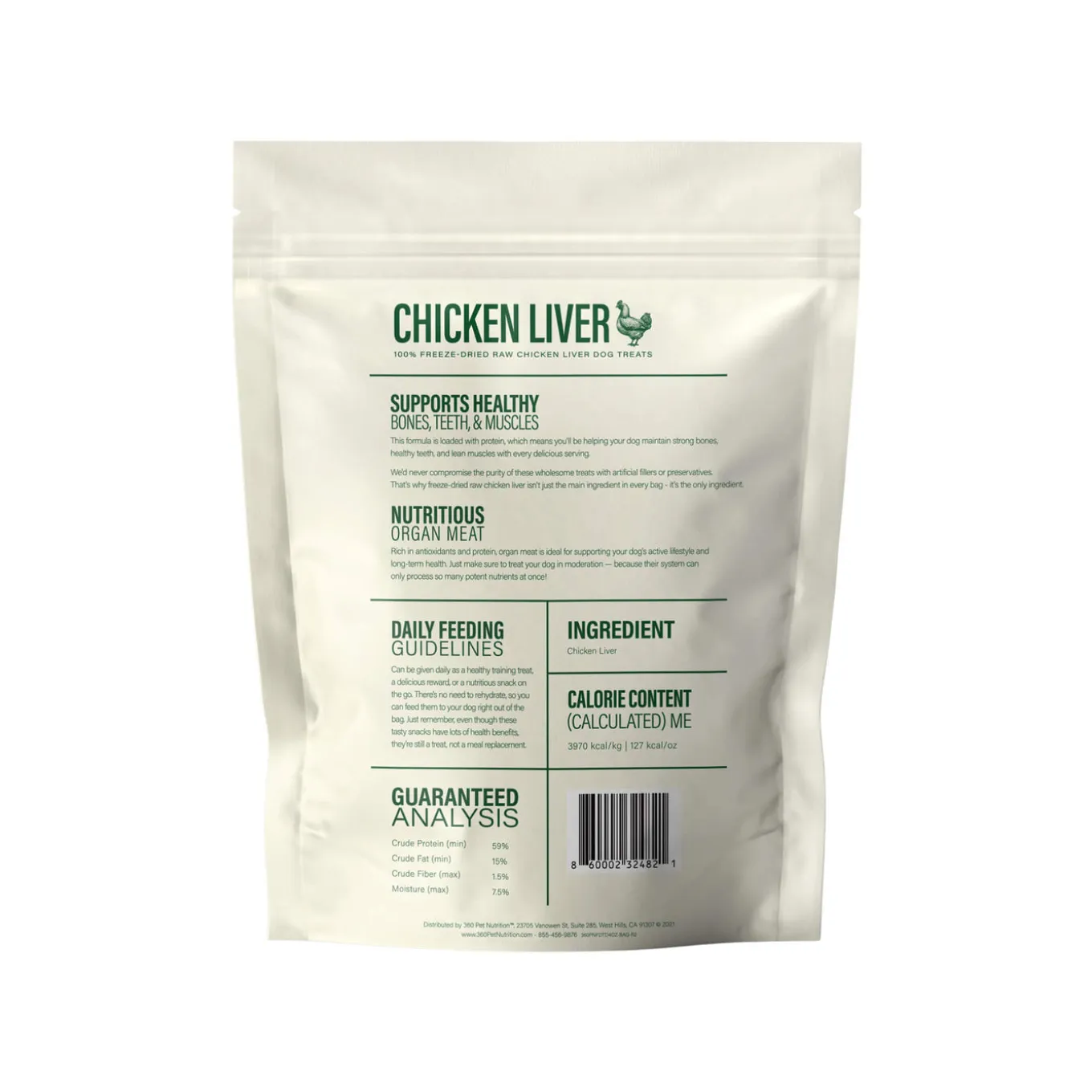 360 Pet Nutrition Freeze Dried Liver Treats for Dogs