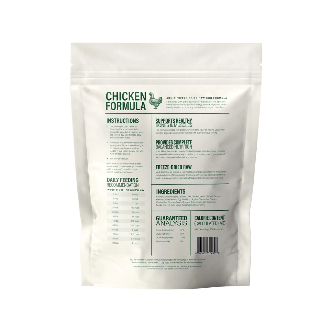 360 Pet Nutrition Freeze Dried Raw Complete Meal for Dogs