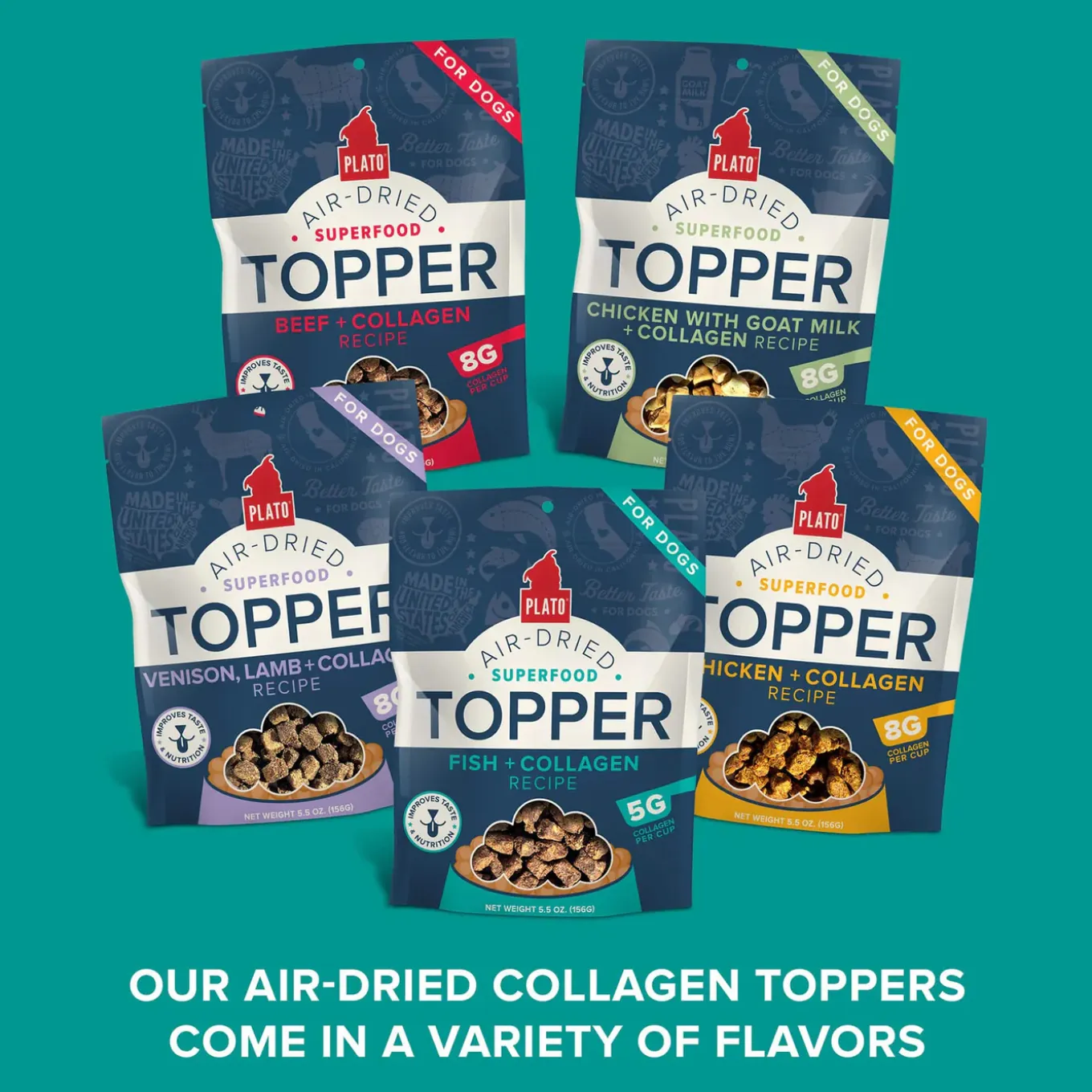 Plato Grain-Free Superfood Toppers with Collagen for Dogs