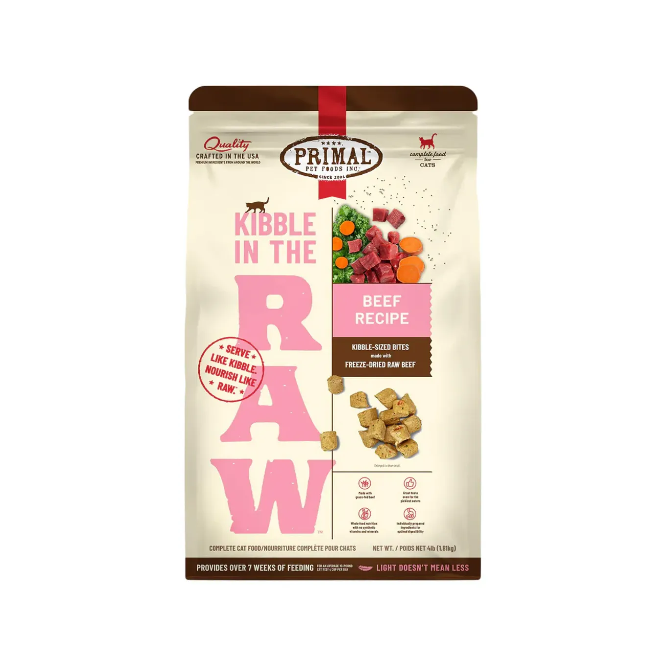 Primal Feline Kibble in the Raw Freeze-Dried Cat Food