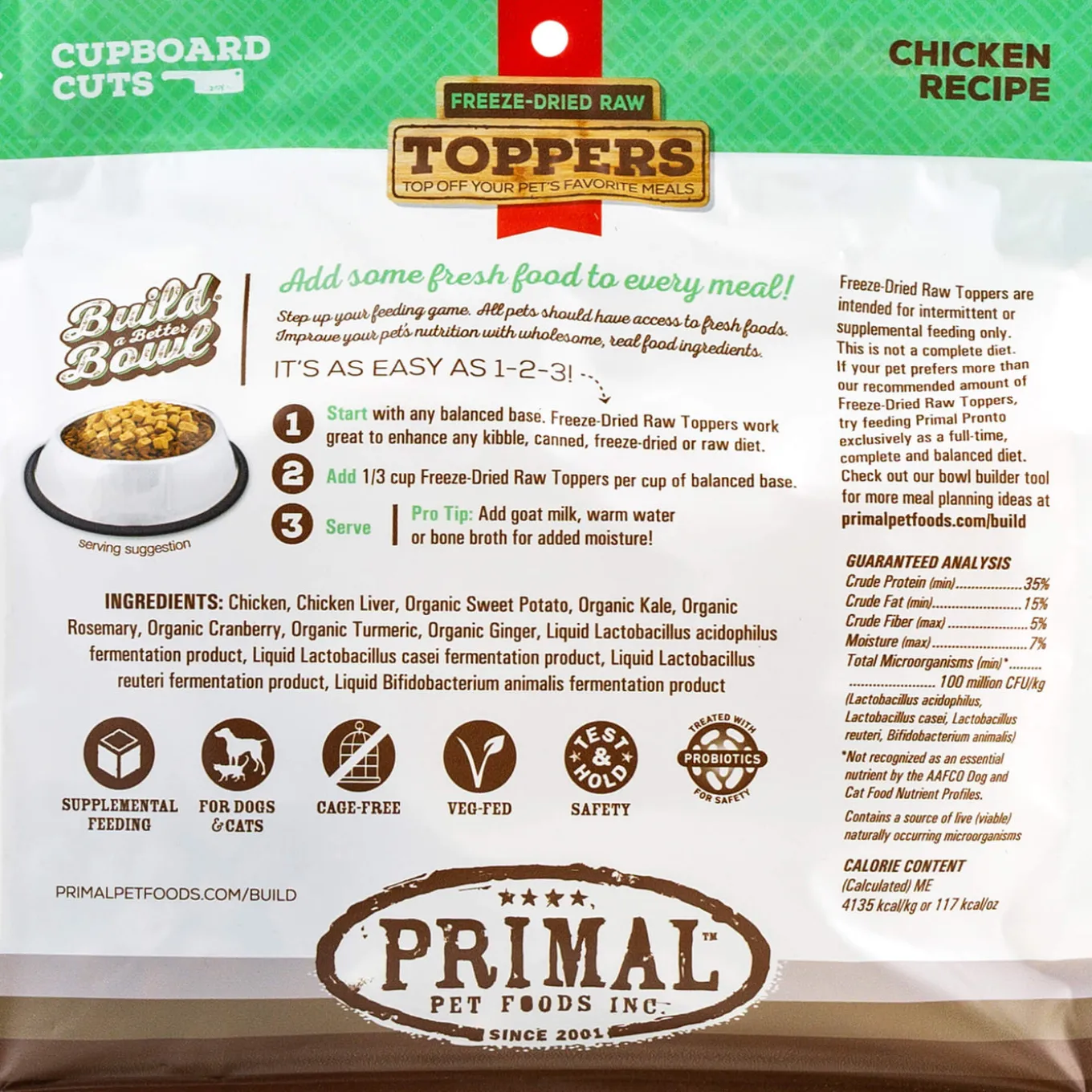 Primal Pet Foods Cupboard Cuts Freeze Dried Cat & Dog Food Topper