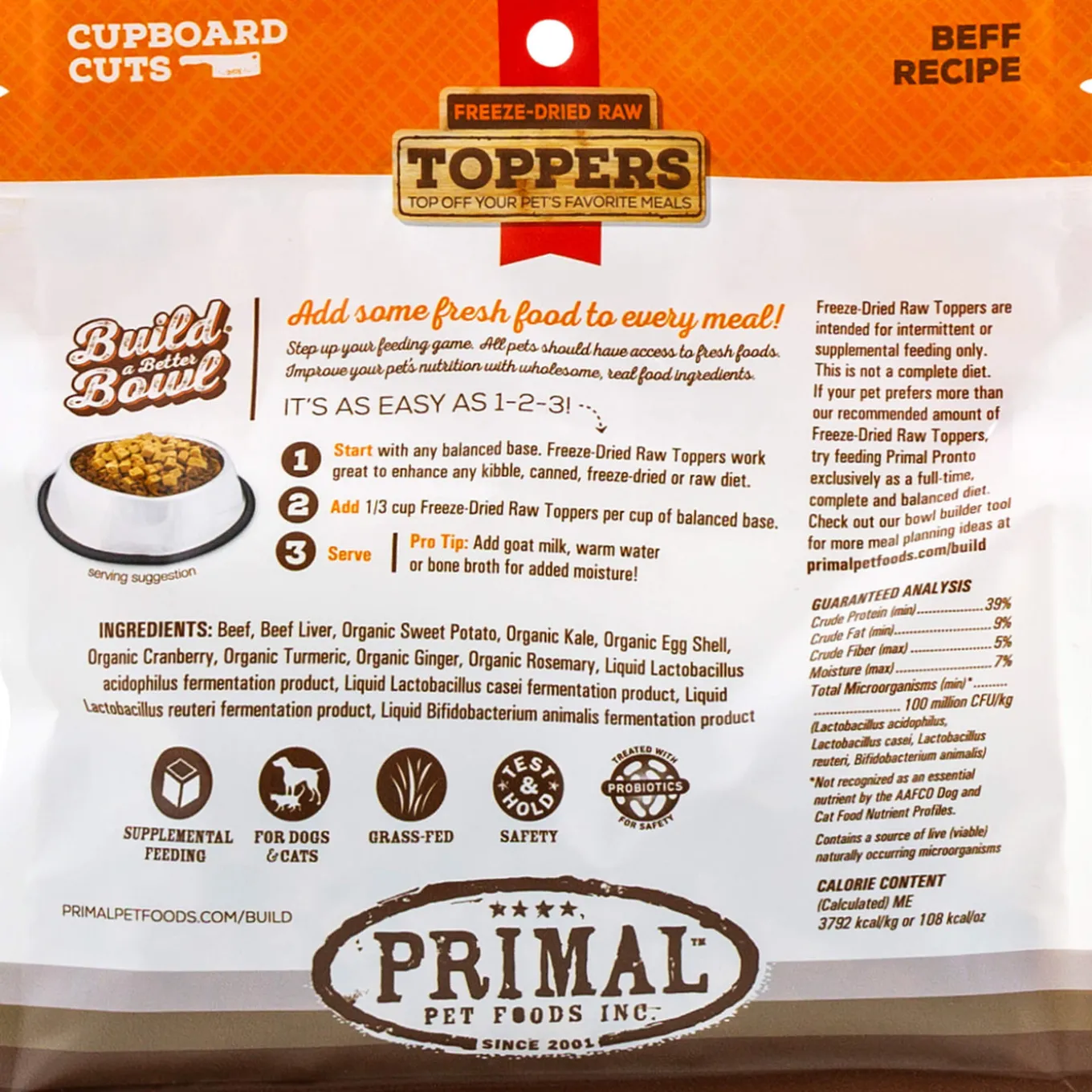 Primal Pet Foods Cupboard Cuts Freeze Dried Cat & Dog Food Topper