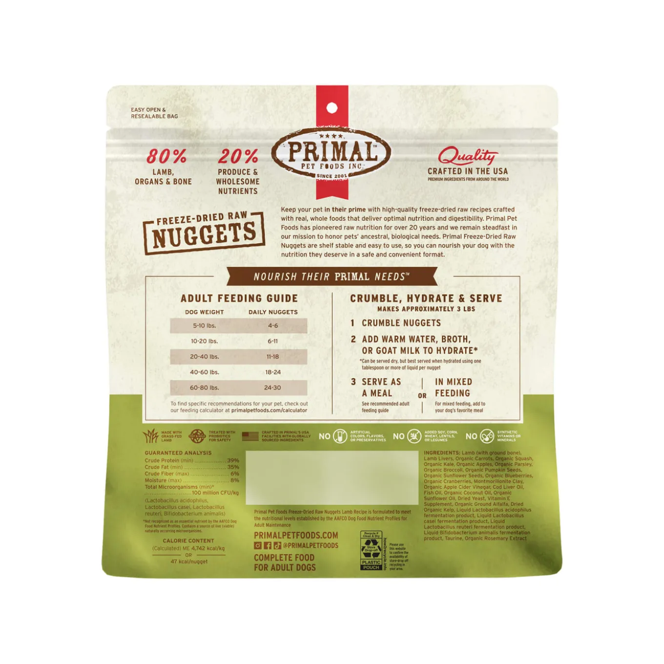 Primal Pet Foods Freeze-Dried Nuggets Dog Food