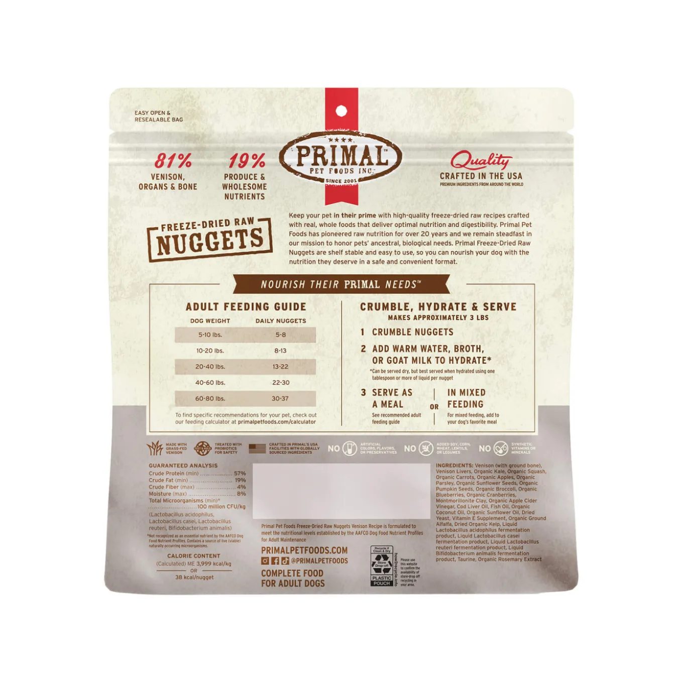Primal Pet Foods Freeze-Dried Nuggets Dog Food
