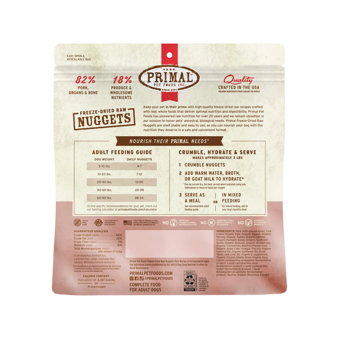 Primal Pet Foods Freeze-Dried Nuggets Dog Food