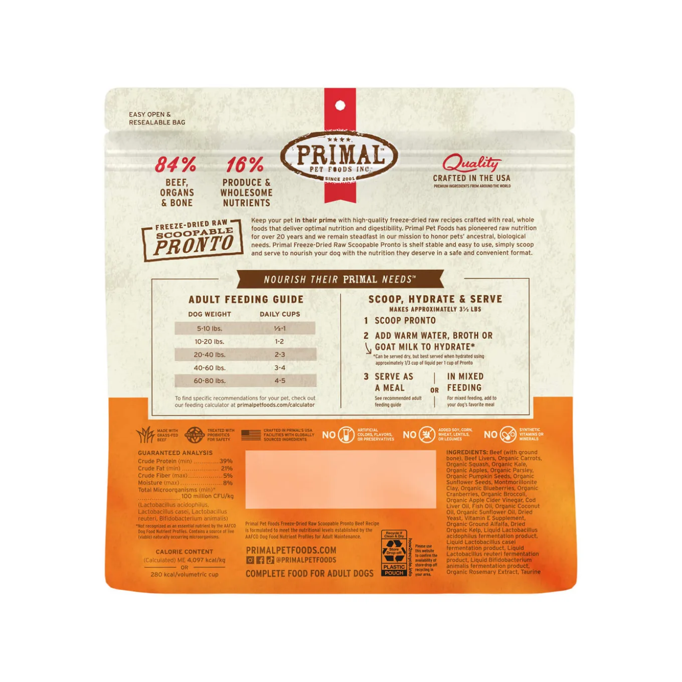 Primal Pet Foods Pronto Freeze-Dried Raw Dog Food