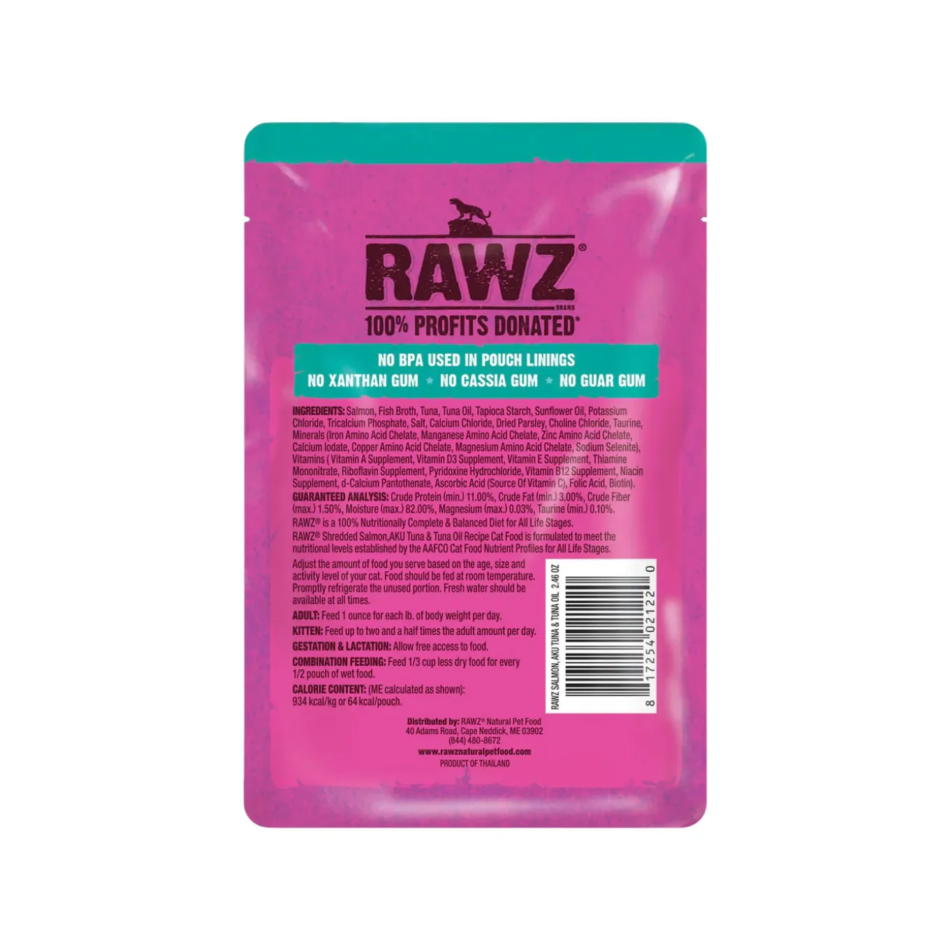 RAWZ Shredded Grain Free Wet Cat Food Pouches