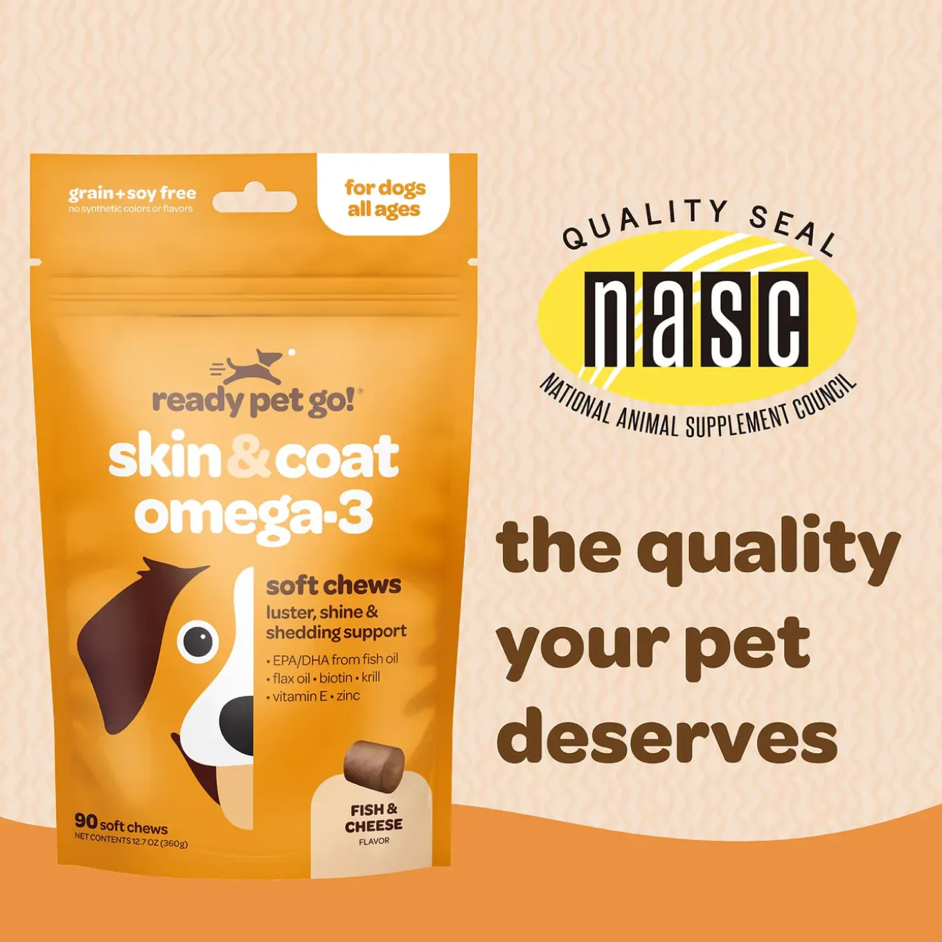 Ready Pet Go! Skin & Coat Omega-3 Supplement for Dogs