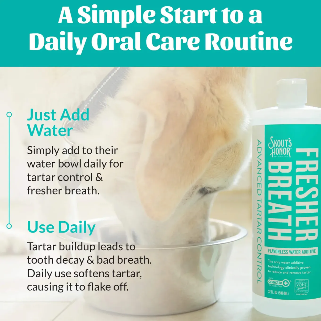 Skout's Honor Fresher Breath Flavorless Dog Water Additive