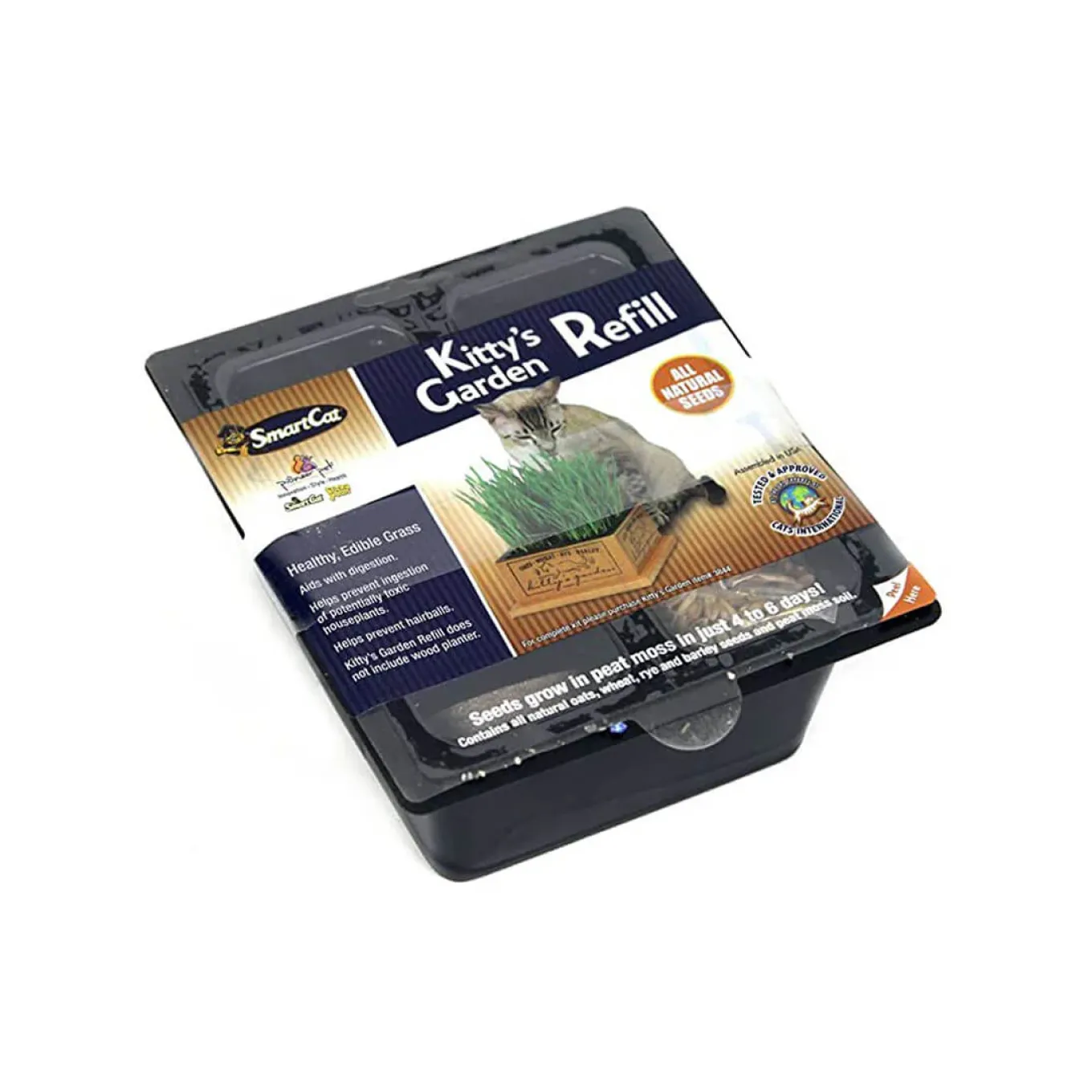 SmartCat Kitty's Garden & Refill Kit Organic Grass Cat Treat