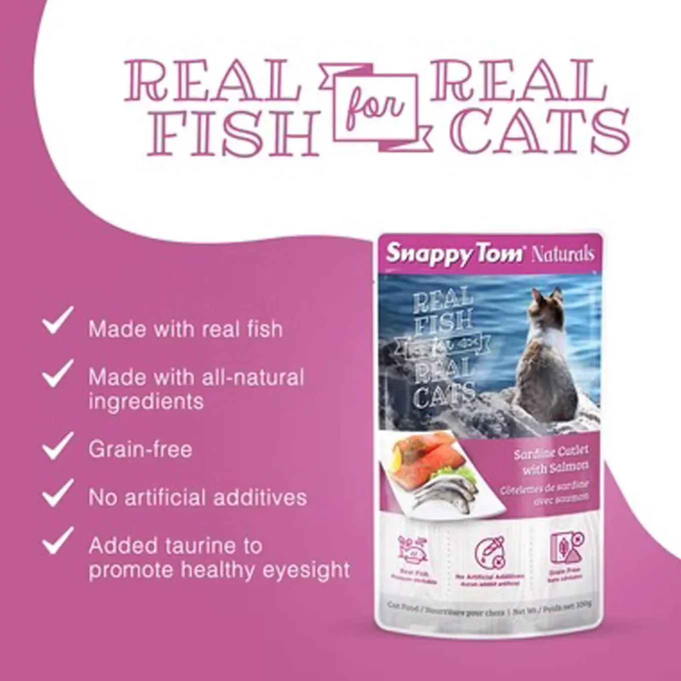 Snappy Tom Naturals Grain Free Wet Cat Food Stew Pouches