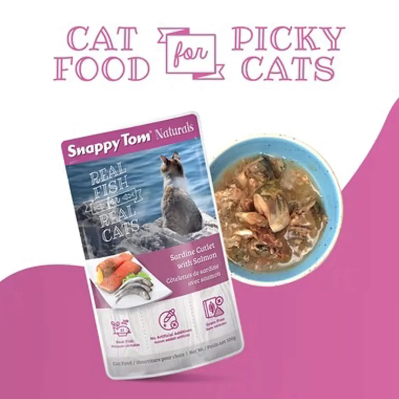 Snappy Tom Naturals Grain Free Wet Cat Food Stew Pouches