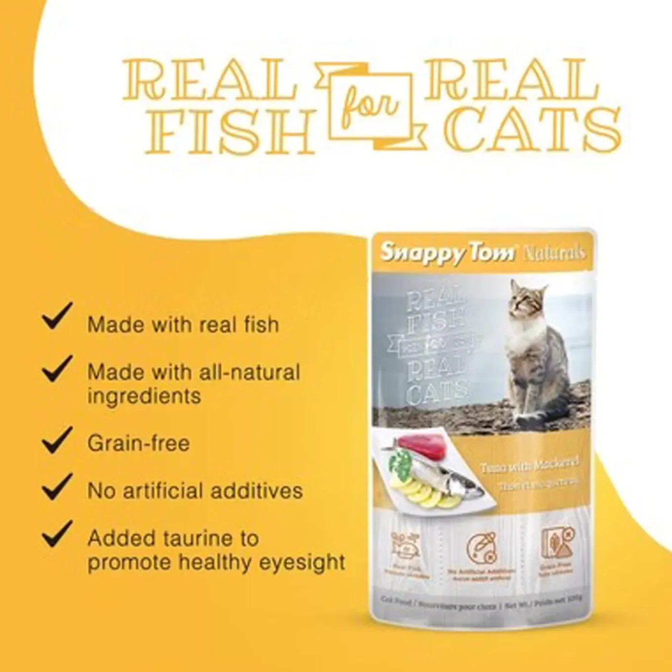 Snappy Tom Naturals Grain Free Wet Cat Food Stew Pouches
