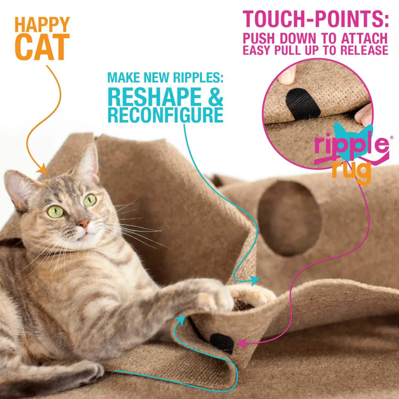 SnugglyCat Ripple Rug Interactive Dual Layer Play Mat for Cats