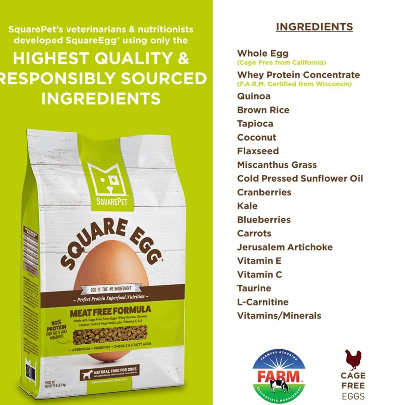 Square Pet Square Egg Meat Free Formula Dry Dog Food