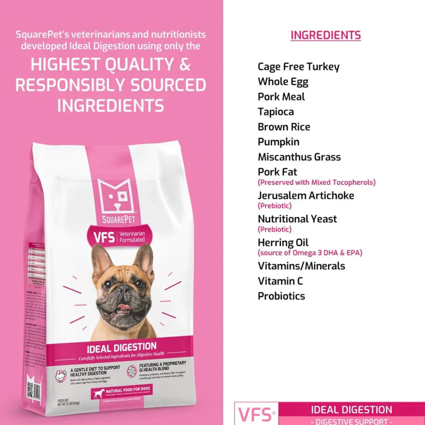 Square Pet VFS Ideal Digestion Dry Dog Food