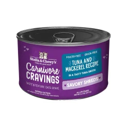 Stella & Chewy's Carnivore Cravings Savory Shreds Tuna & Mackerel Wet Cat Food