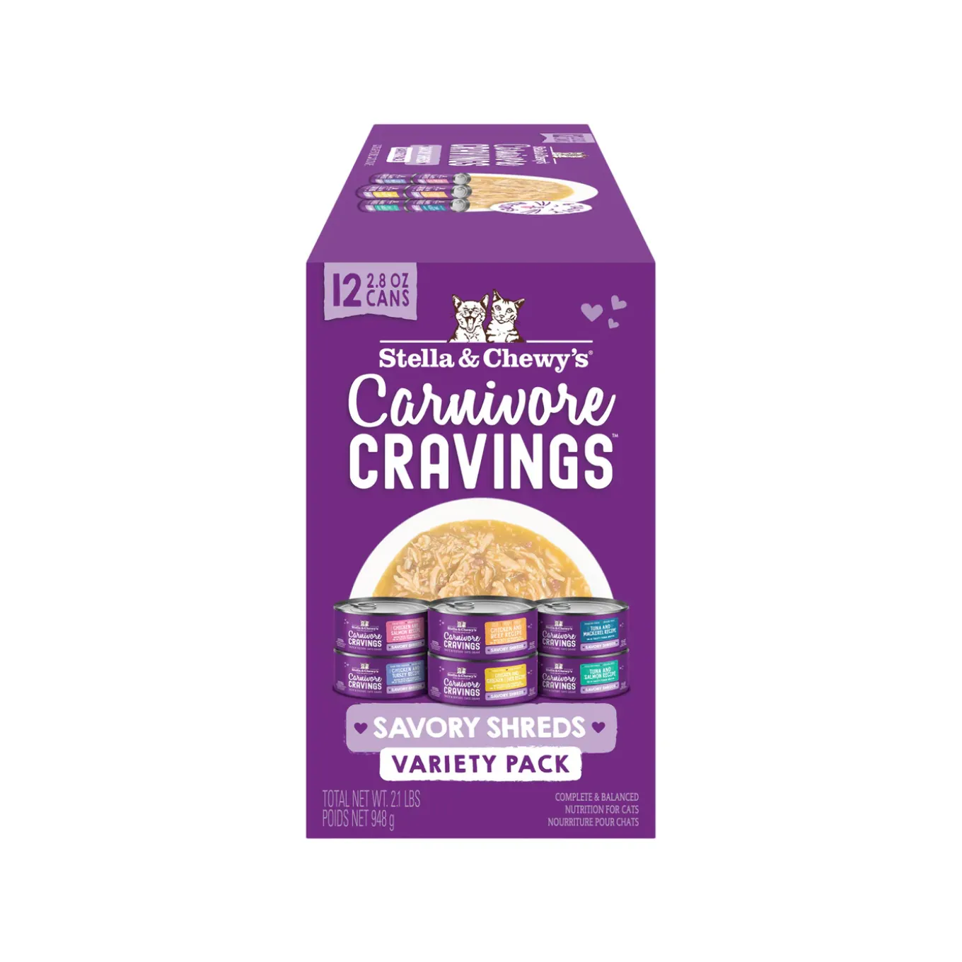 Stella & Chewy's Cravings Morsels Shreds Variety Pack Cat Food 2.8 oz Case of 24
