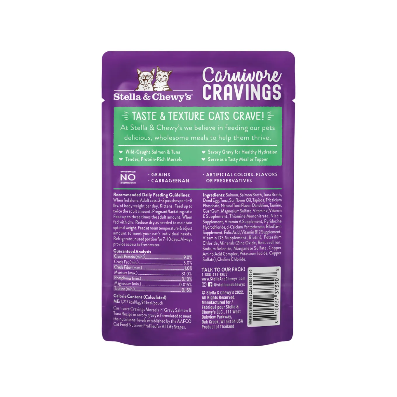 Stella & Chewy's Cravings Morsels with Gravy Cat Food 2.8 oz Case of 24