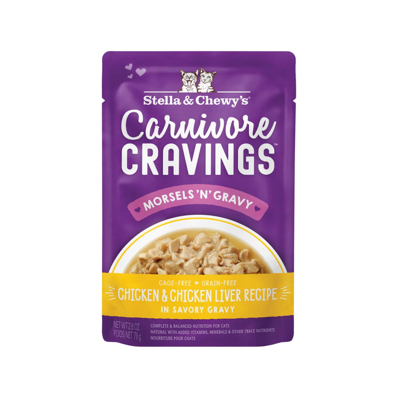 Stella & Chewy's Cravings Morsels with Gravy Cat Food 2.8 oz Case of 24