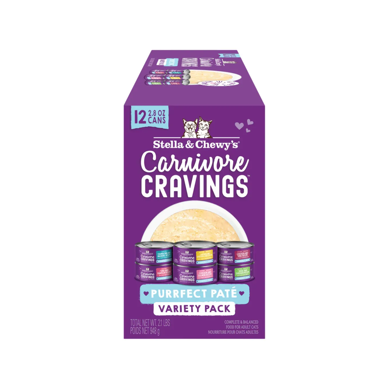 Stella & Chewy's Cravings Morsels Pate Variety Pack Cat Food 2.8 oz Case of 24