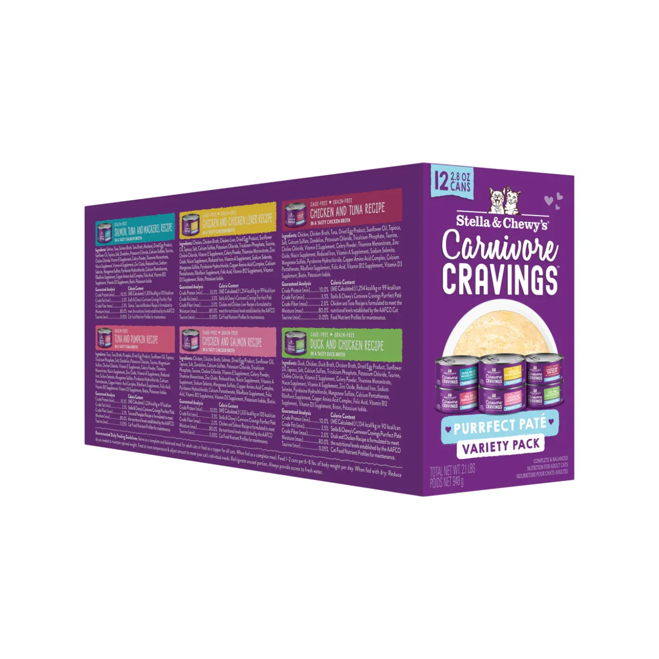 Stella & Chewy's Cravings Morsels Pate Variety Pack Cat Food 2.8 oz Case of 24