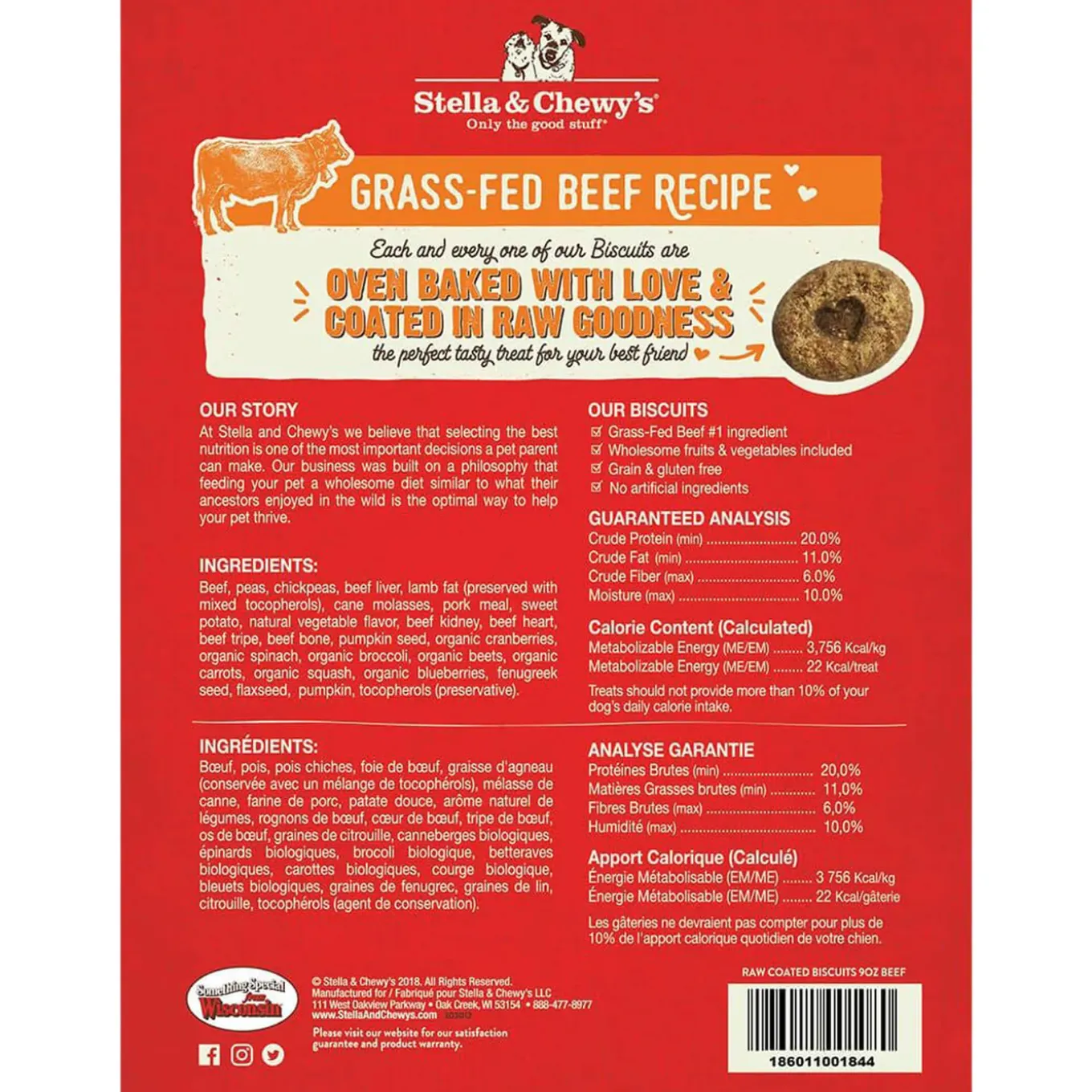 Stella & Chewy's Raw Coated Biscuit Freeze Dried Dog Treat