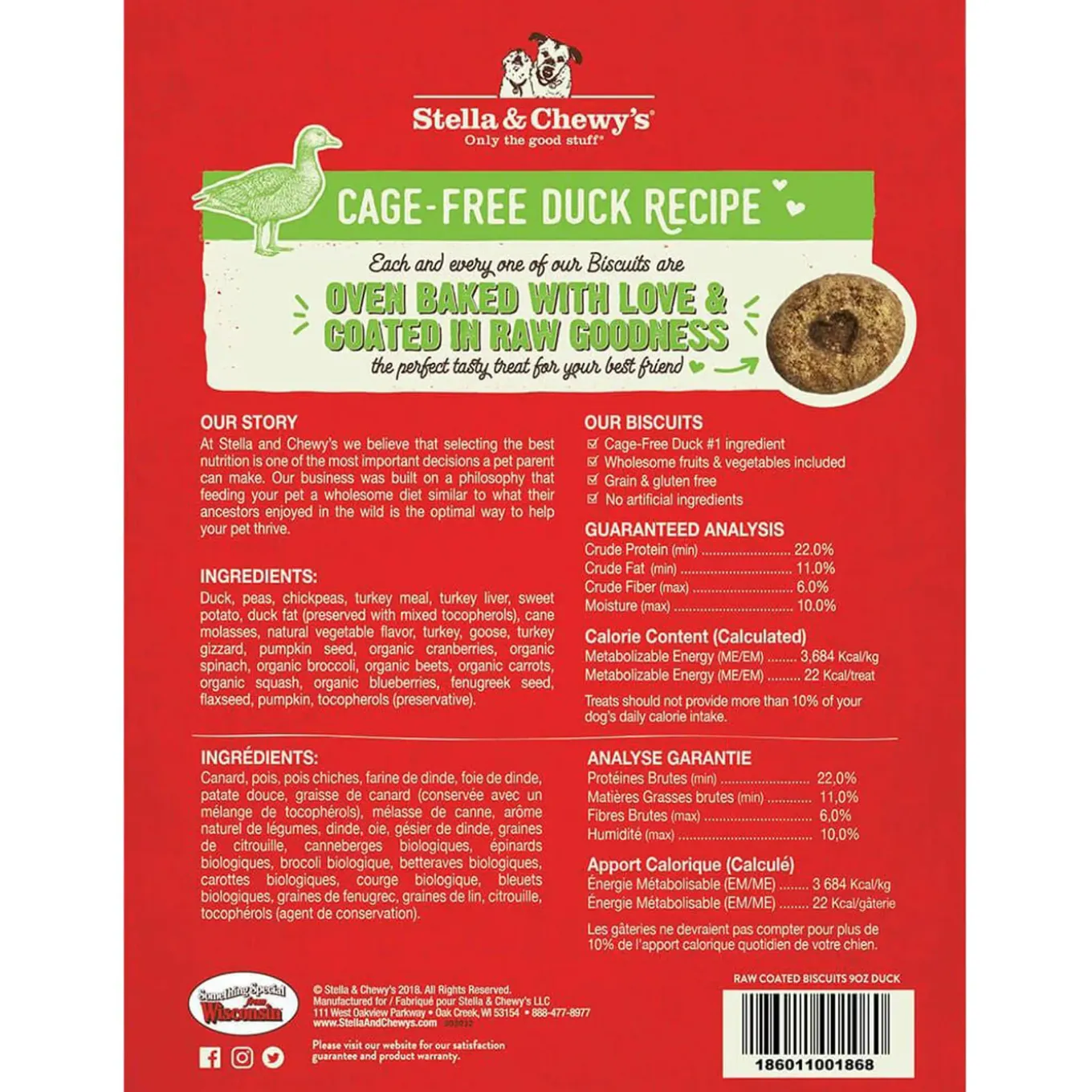 Stella & Chewy's Raw Coated Biscuit Freeze Dried Dog Treat