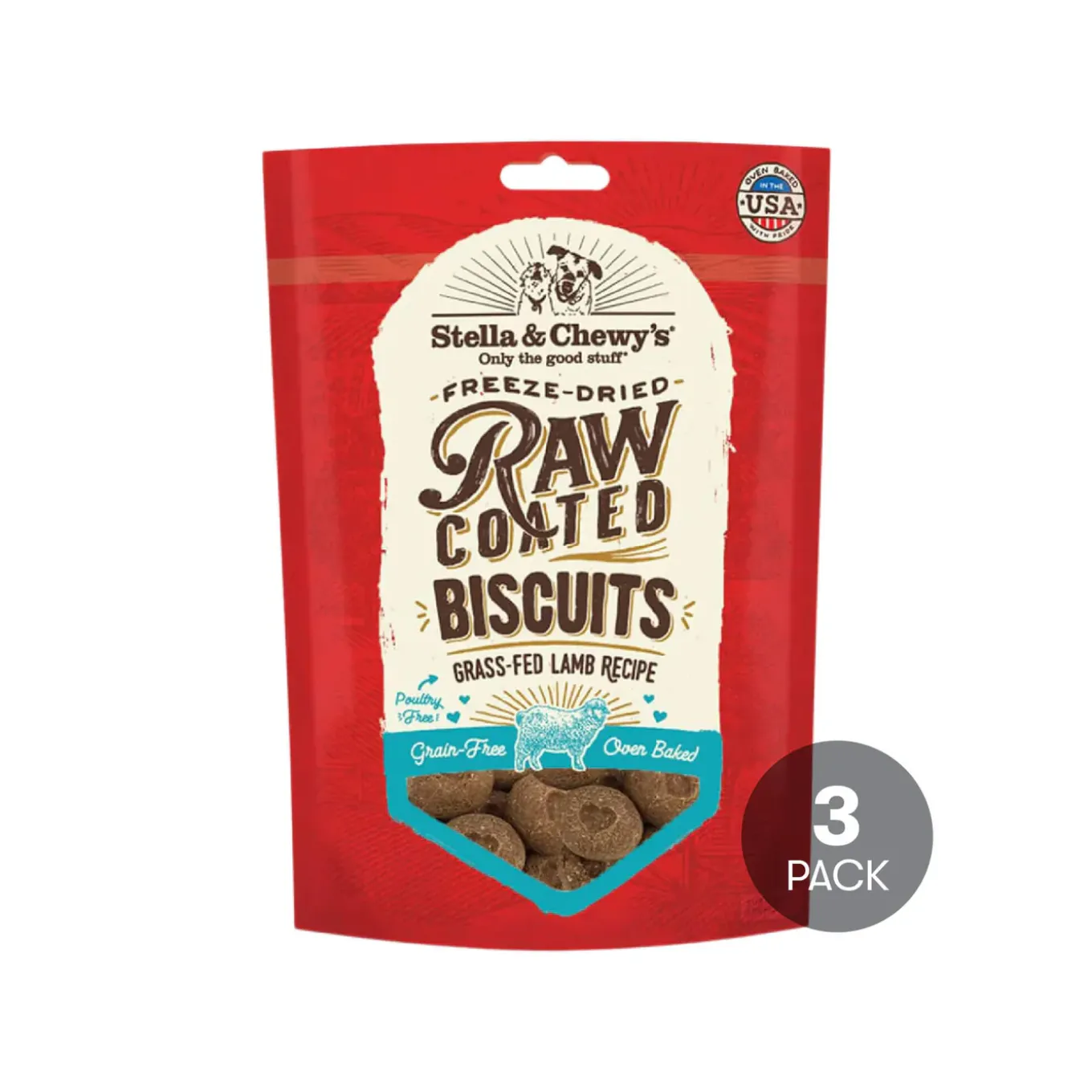 Stella & Chewy's Raw Coated Biscuit Freeze Dried Dog Treat