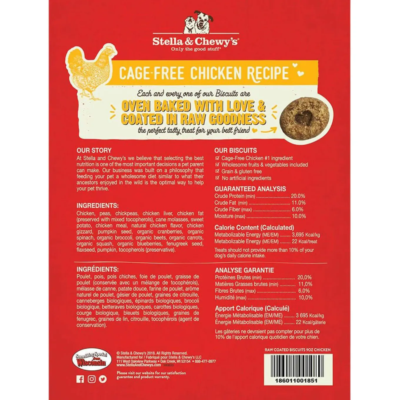 Stella & Chewy's Raw Coated Biscuit Freeze Dried Dog Treat