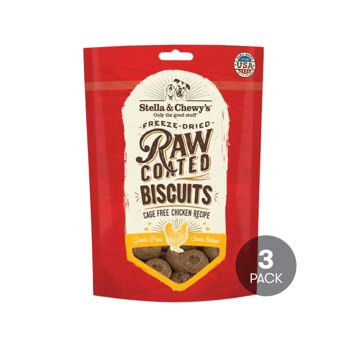 Stella & Chewy's Raw Coated Biscuit Freeze Dried Dog Treat