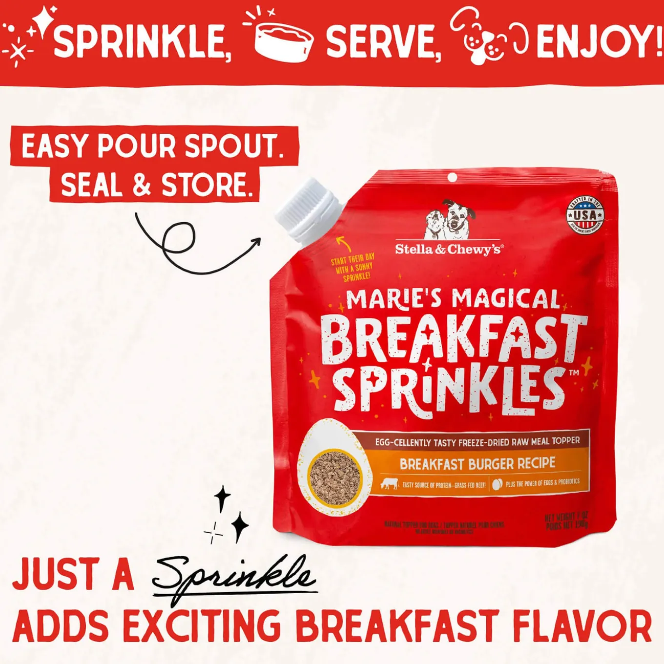 Stella & Chewy's Breakfast Sprinkles Freeze-Dried Dog Food Topper