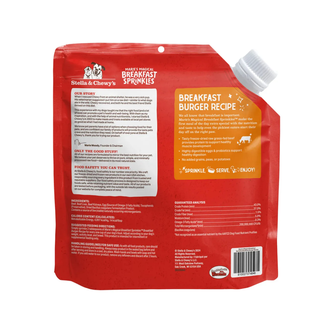 Stella & Chewy's Breakfast Sprinkles Freeze-Dried Dog Food Topper