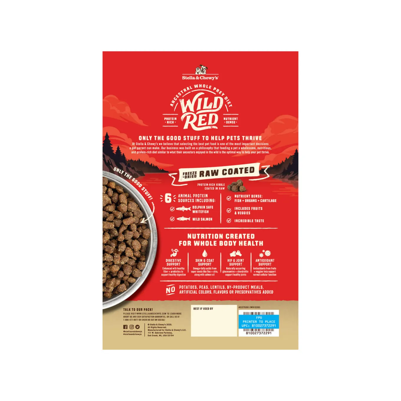 Stella & Chewy's Wild Red Raw Coated Wholesome Grains Dry Dog Food