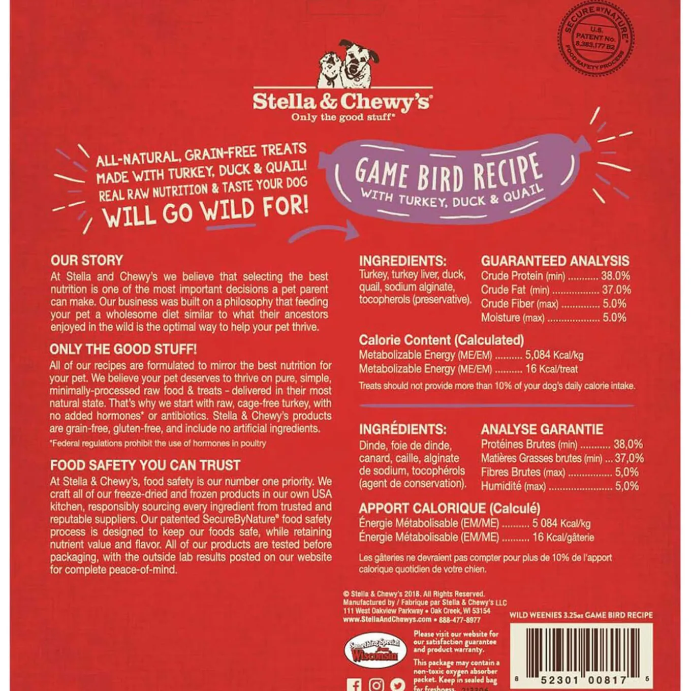 Stella & Chewy's Wild Weenies Raw Freeze-Dried Dog Treats