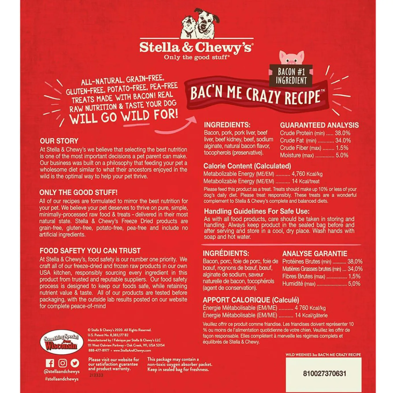 Stella & Chewy's Wild Weenies Raw Freeze-Dried Dog Treats