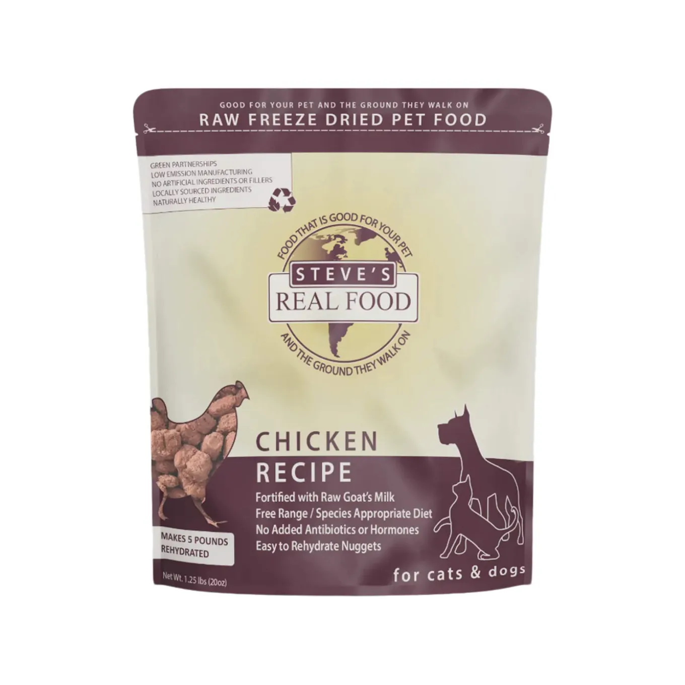 Steve's Real Food 1.25 lb Freeze Dried Nuggets for Dogs