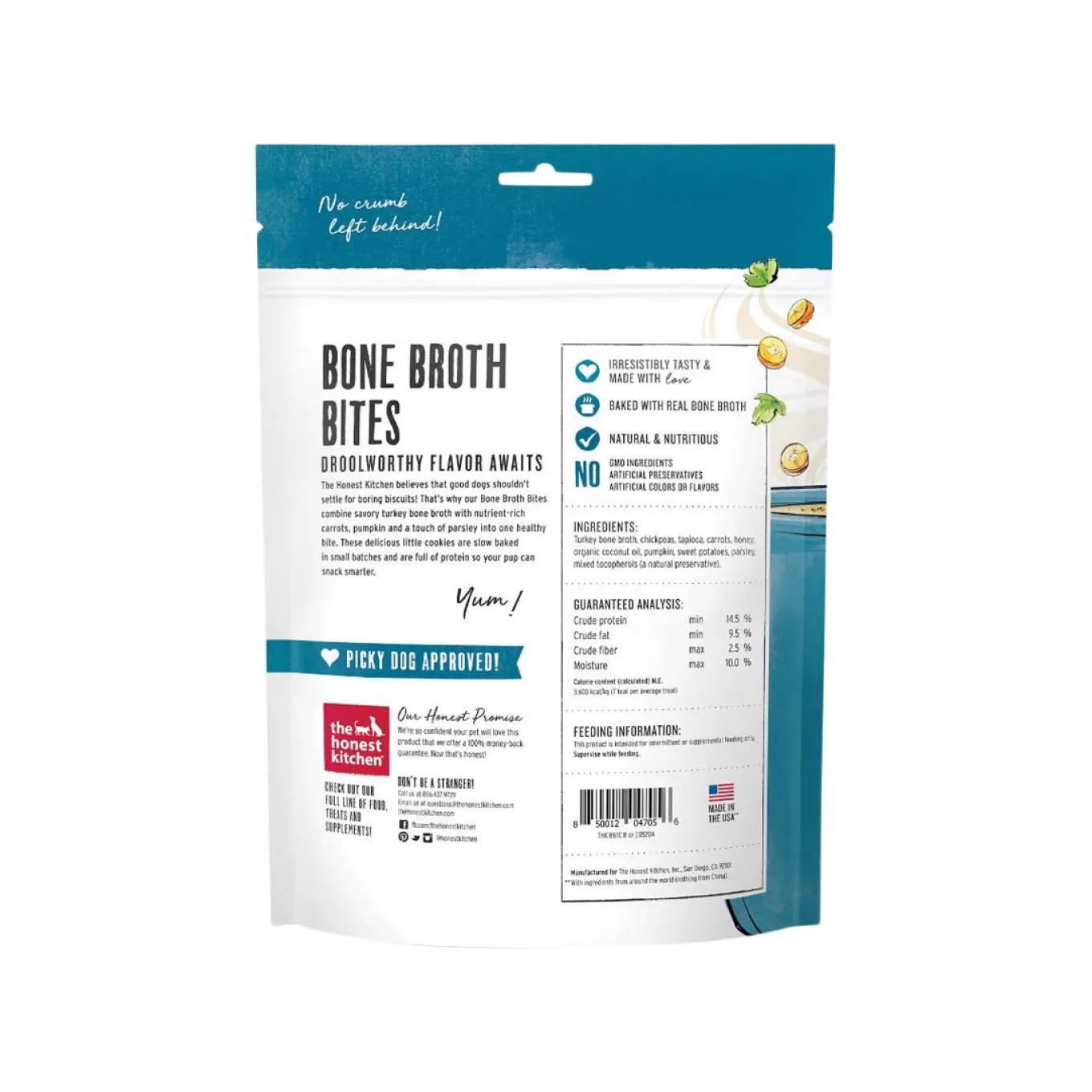 The Honest Kitchen Bone Broth Bites 8 oz Treats for Dogs