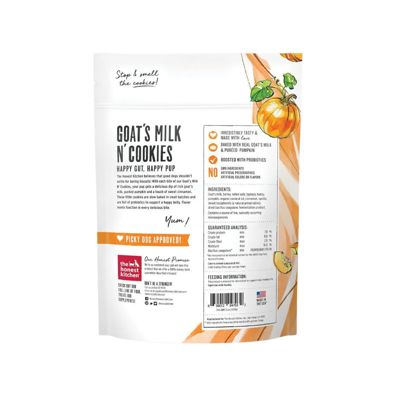 The Honest Kitchen Goat's Milk N' Cookies 8 oz Treats for Dogs
