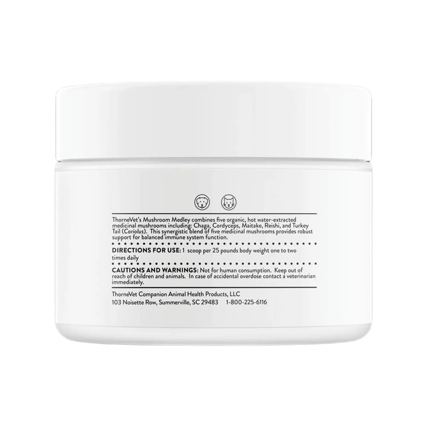 ThorneVet Mushroom Medley Dog & Cat Supplement